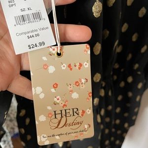 Black dress with gold